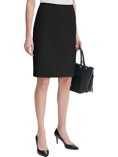 Calvin Klein Scuba Crepe Pencil Skirt In Black