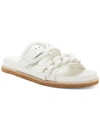 Vince Camuto Kenendys Womens Leather Slip On Slide Sandals In White