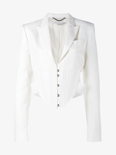 Stella Mccartney 'abigail' Corset Waist Tailored Jacket In Cream