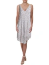 Bcbgeneration Womens Asymmetrical Printed Sundress In White