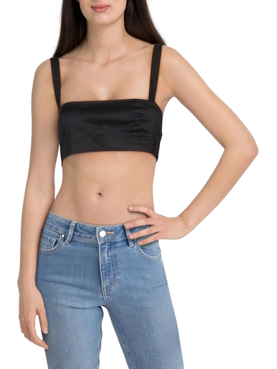 Danielle Bernstein Womens Bra Tank Crop Top In Black