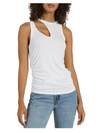N:PHILANTHROPY MARLIN WOMENS CUT OUT ROUCHED TANK TOP