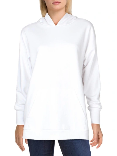 Danielle Bernstein Womens Heathered Comfy Hoodie In White