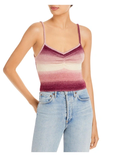 Wayf Natalie Womens Knit Stripe Camisole Top In Pink