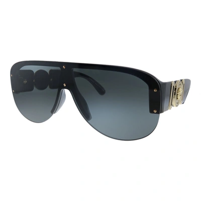 Versace Ve 4391 Gb1/87 Unisex Shield Sunglasses In Black