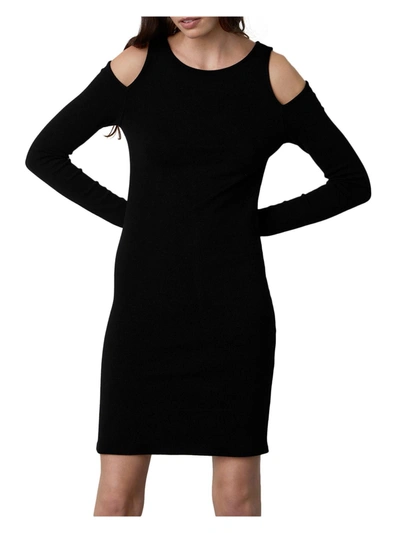 Velvet By Graham & Spencer Womens Cold Shoulder Knit Mini Dress In Black