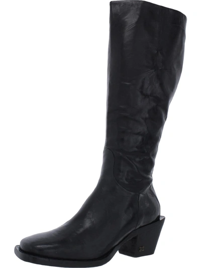 Sam Edelman Tamea Womens Leather Square Toe Knee-high Boots In Black