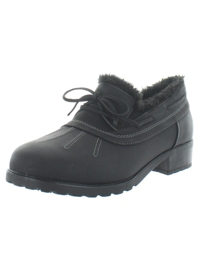 Trotters Belle Womens Faux Suede Cold Weather Ankle Boots In Black
