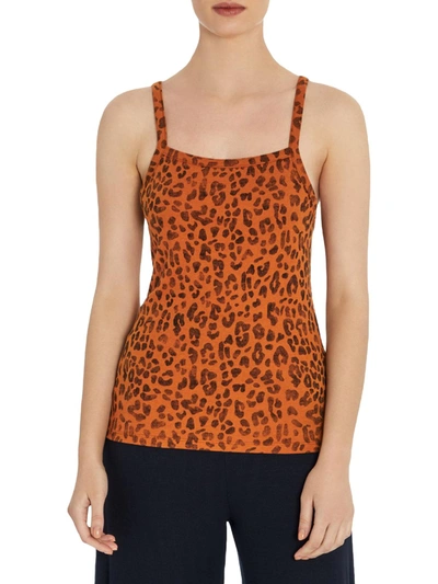 Three Dots Womens Animal Print Knit Cami In Multi