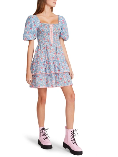 Betsey Johnson Womens Cotton Short Mini Dress In Multi
