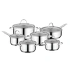 BERGHOFF BergHOFF Essentials Comfort 12Pc  18/10 Stainless Steel Cookware Set with Glass Lids