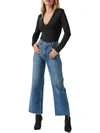 Astr Womens V Neck Thong Bodysuit In Black