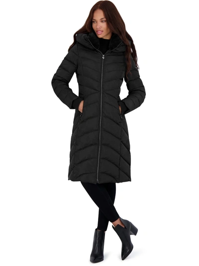 Laundry By Shelli Segal Womens Slimming Long Puffer Jacket In Black