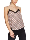 1.STATE WOMENS GLEN PLAID LACE TRIM CAMISOLE TOP