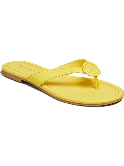 Jack Rogers Rowan Womens Padded Insole Slip On Flip-flops In Yellow