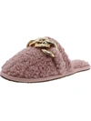 Steve Madden Ability Womens Faux Fur Slip On Slide Slippers In Pink