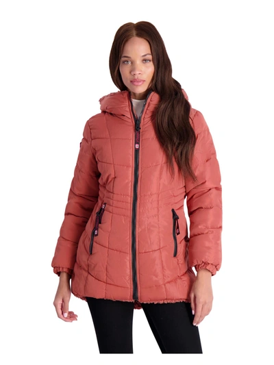 Canada Weather Gear Womens Sherpa Cold Weather Puffer Jacket In Pink