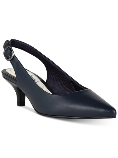 Easy Street Faye Womens Padded Insole Pointed Toe Heels In Navy