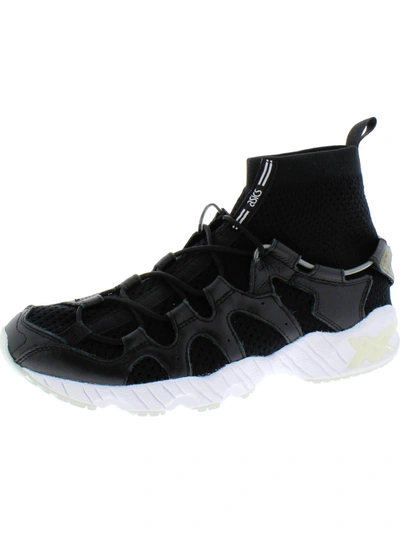Asics Tiger Gel-mai Knit Mens Leather Low-top Athletic Shoes In Black
