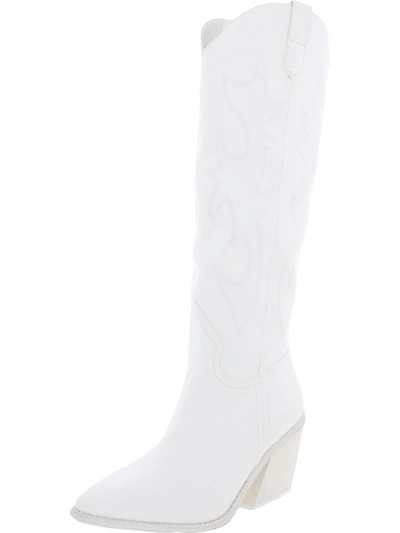 Madden Girl Arizona Womens Pointed Toe Block Heel Cowboy, Western Boots In Multi