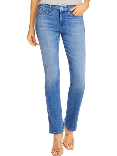 7 For All Mankind Kimmie Womens Fitted Straight Leg Straight Leg Jeans In Blue