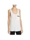 Pol Womens Woven Zipper Tank Top In White