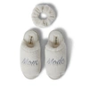 Dearfoams Womens Louise Slide With Extended Vamp And Scrunchie In White