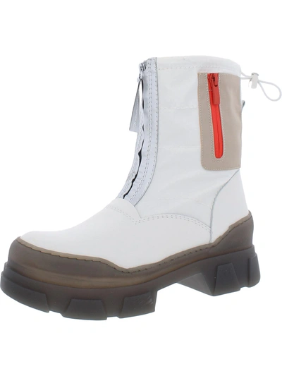 Franco Sarto Galaxy Womens Leather Pintuck Booties In White
