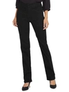 Nydj Marilyn Womens Mid-rise Pull On Straight Leg Jeans In Black