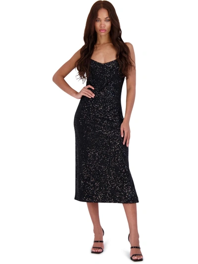 Bb Dakota By Steve Madden Womens Sequined Double Slit Slip Dress In Black |  ModeSens