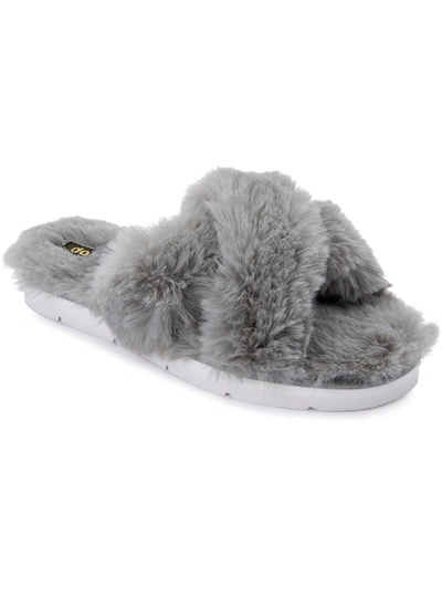 Dolce Vita Pillar Womens Faux Fur Slip On Slide Sandals In Multi