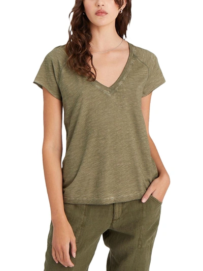 Sanctuary Lou Womens V-neck Heathered T-shirt In Grey