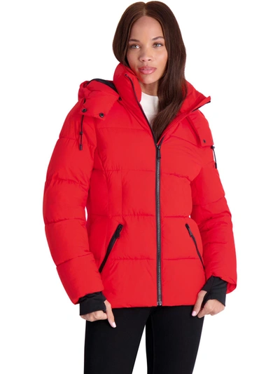Bcbgeneration Womens Quilted Insulated Puffer Jacket In Red