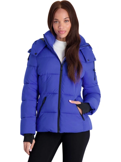Bcbgeneration Womens Quilted Insulated Puffer Jacket In Blue