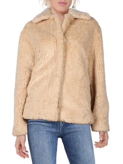 Vince Womens Faux Fur Cold Weather Teddy Coat In Multi