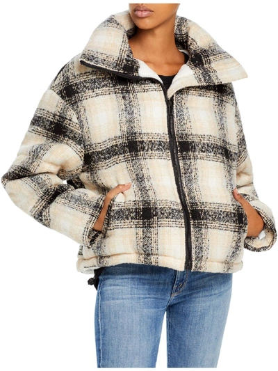 Apparis Marianny Womens Fax Fur Short Puffer Jacket In Multi