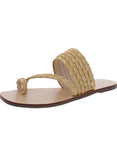 Chinese Laundry Rayva Womens Woven Toe Loop Flat Sandals In Beige