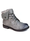 Cliffs By White Mountain Duena Faux Shearling Lined Lace-up Boot In Grey