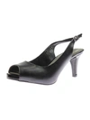 Lifestride Teller Womens Solid Slingback Peep-toe Heels In Black