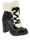 Bcbgeneration Palli Womens Faux Suede Ankle Combat & Lace-up Boots In Black
