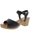 Style & Co Anddreas Womens Faux Leather Clog Heel Sandals In Multi