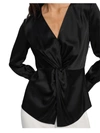 THEORY WOMENS SATIN TWIST FRONT BLOUSE