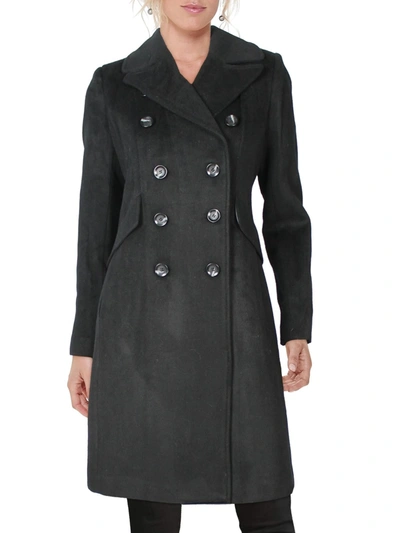 Sam Edelman Walker Womens Wool Blend Lightweight Pea Coat In Black