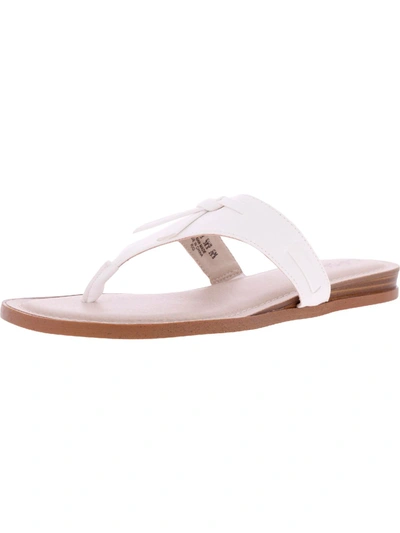 Lifestride Rio Womens Faux Leather Pebbled Flip-flops In White