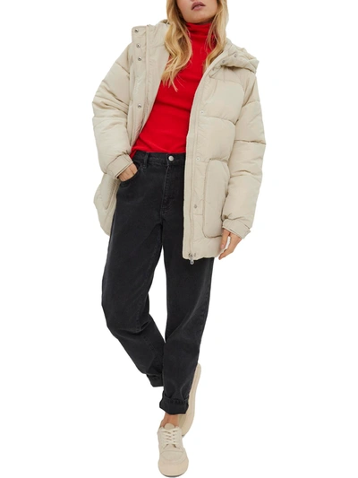 Vero Moda Milla Womens Winter Cold Weather Puffer Jacket In Beige