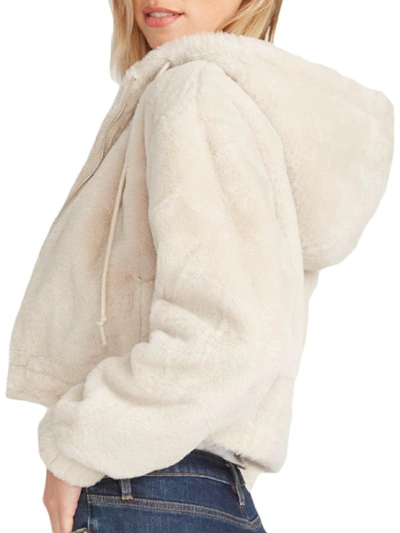Vigoss Womens Cold Weather Cropped Faux Fur Jacket In Beige