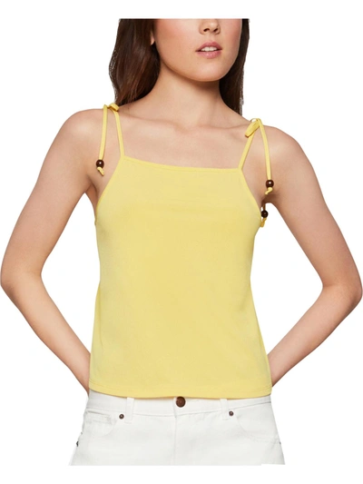 Bcbgeneration Womens Tie Shoulder Square Neck Tank Top In Yellow