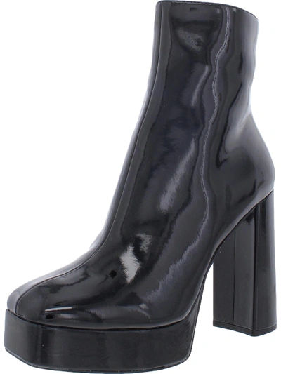 Steve Madden Luisina Womens Patent Square Toe Mid-calf Boots In Black