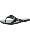 Wild Pair Fantasia Womens Patent Embellished Flat Sandals In Black