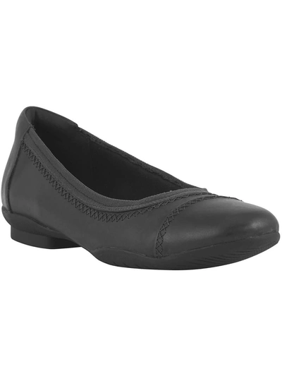 Clarks Sara Bay Womens Leather Comfort Ballet Flats In Black